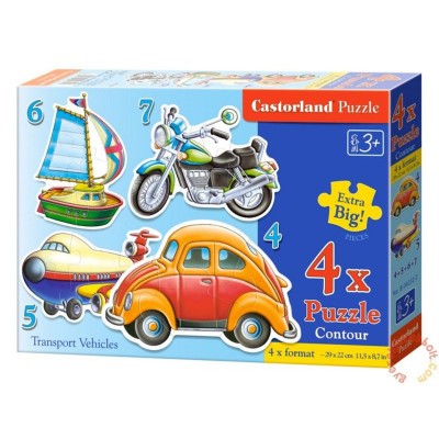 Puzzles de 4 à 7 pièces : 4 puzzles : véhicules de transport  Castorland    029554
